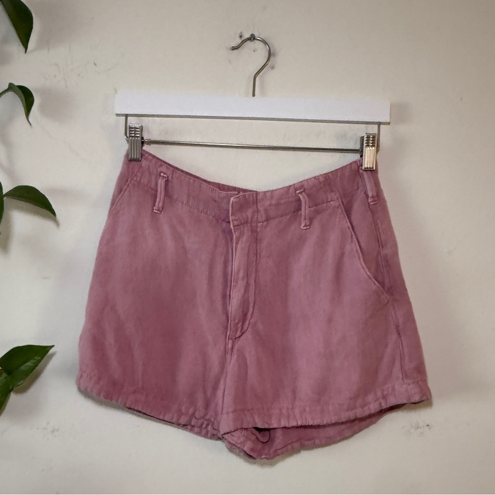 Abercrombie & Fitch Women's Pink Linen Blend Shorts {Small}